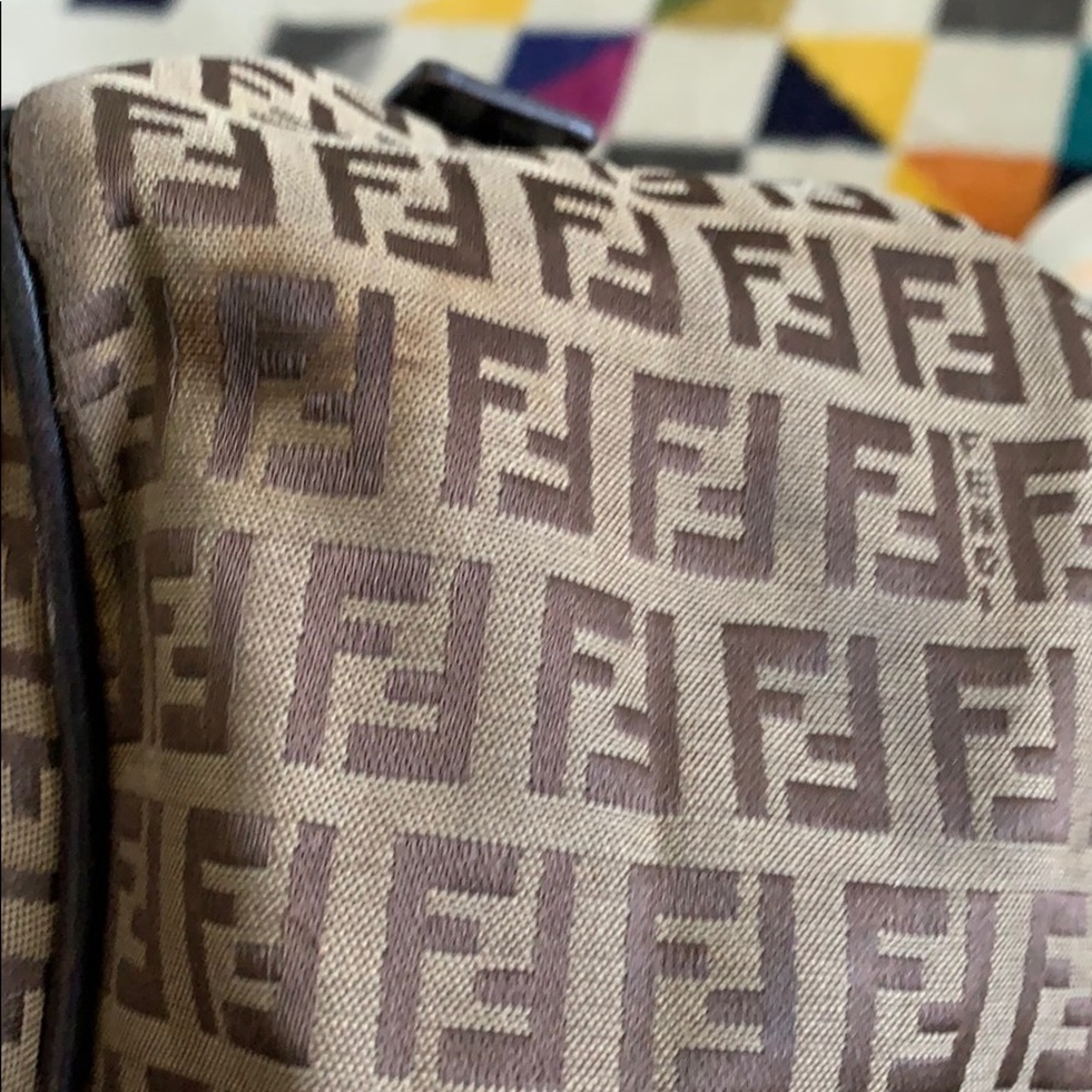 Fendi Brown Monogram Zucchino Bag with Dark Brown Trim - Picture 4 of 9